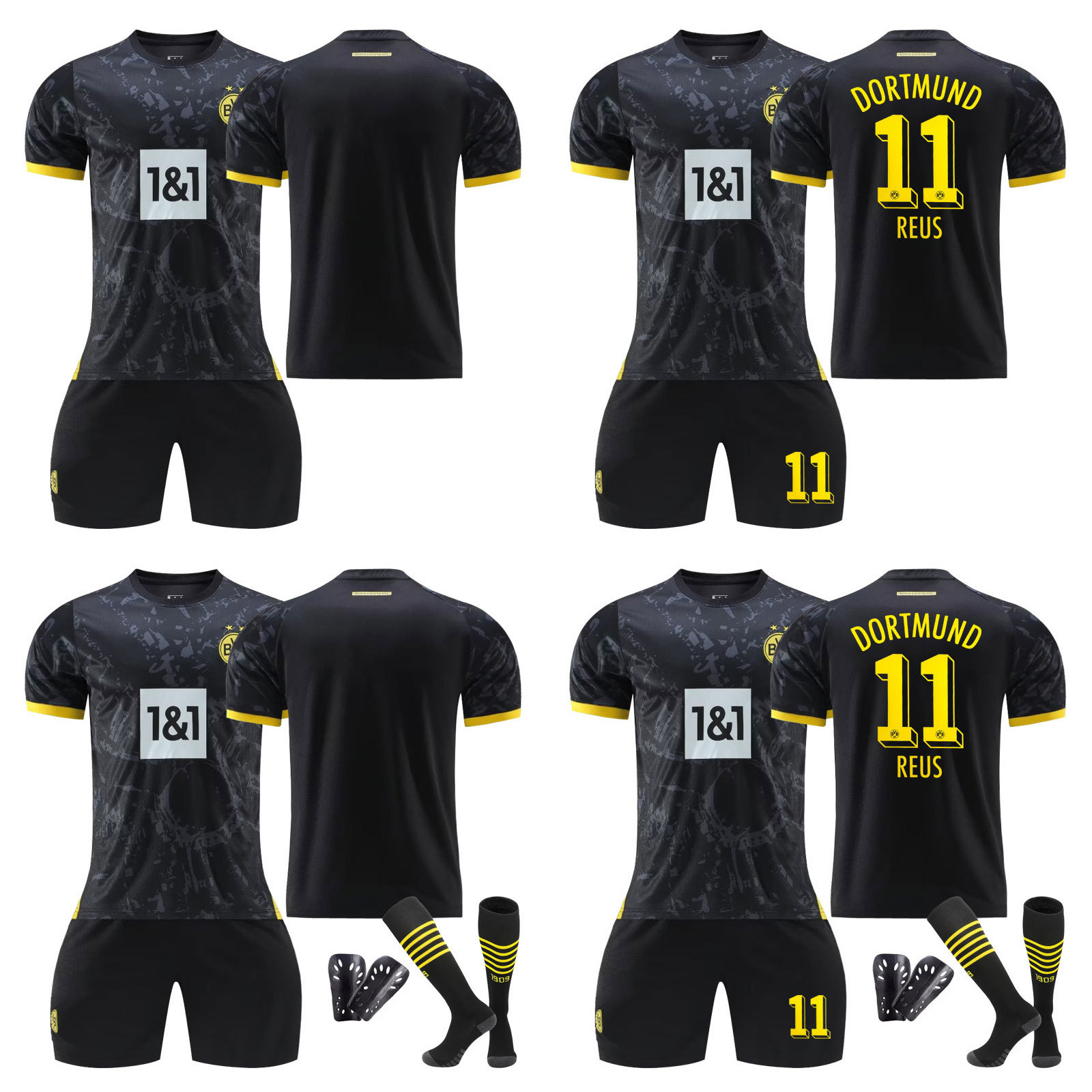 23-24多特客场足球服罗伊斯11号训练比赛球衣套装球星队服批发