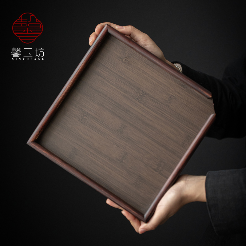 87n竹制赏茶盘茶仓分茶开茶器普洱茶饼茶奉评审评分托盘茶具茶道