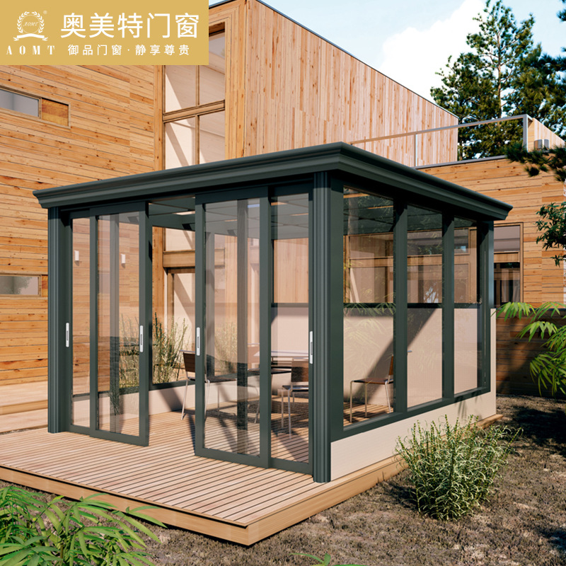 84成交28平方米佛山定 制铝合金阳光房欧式别墅玻璃房隔热遮阳断桥铝