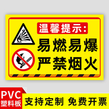 易燃易爆标识贴纸严禁烟火警示牌仓库车间库房油库重地禁止烟火消