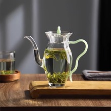 水仙壶仿宋玻璃手执壶高硼硅泡茶壶家用过滤花茶壶透明绿茶玻璃壶