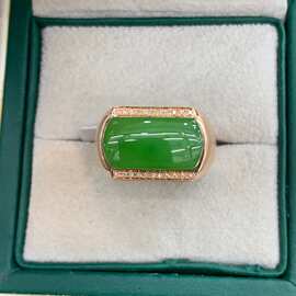 男士碧玉戒指18k金