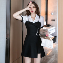 2021夏装新款韩国甜美气质修身显瘦减龄短裤两件套