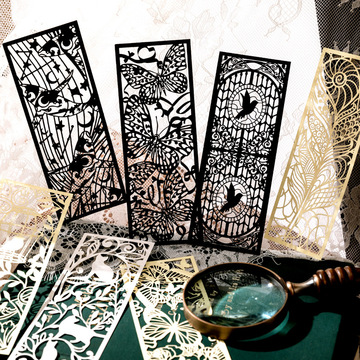 陌墨特种纸镂空书签 暮色剪影系列 文艺浪漫风手帐diy装饰6款