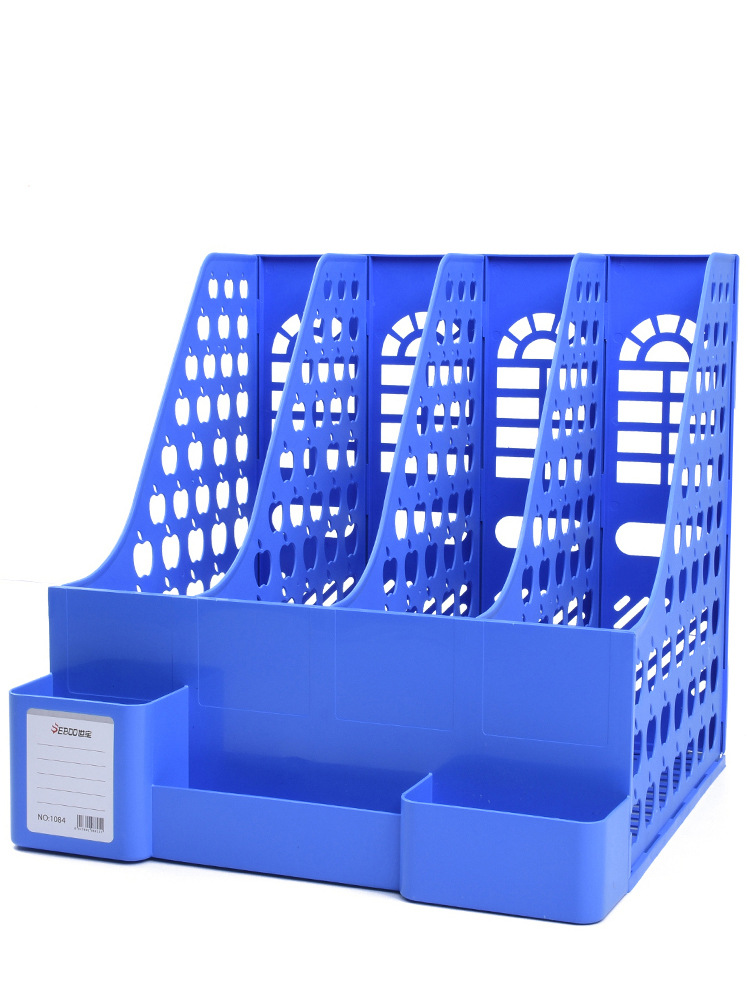 世宝文件架文件框桌面加厚资料架办公用品收纳架学生用书架文件栏