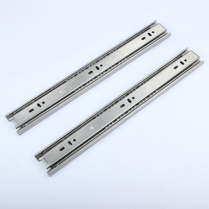 不锈钢滑轨 304工业滑轨4515三节普通钢珠不锈钢滑轨家具抽屉滑轨