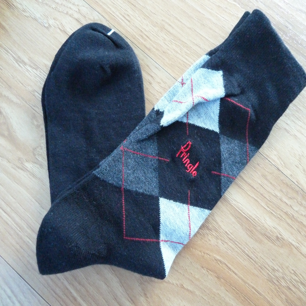 外贸袜子亚马逊男袜休闲袜绅士袜棉袜英伦风菱形刺绣大