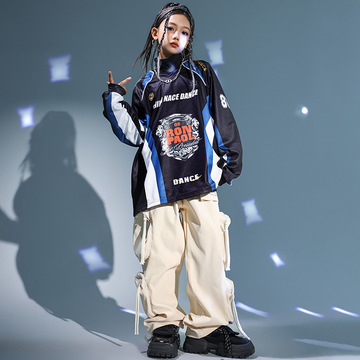 街舞儿童潮服男童嘻哈卫衣套装hiphop表演服女童走秀元旦演出服装