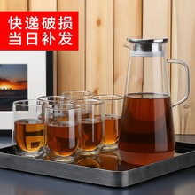 VHM7英国冷水壶家用简约凉水壶透明耐热泡茶壶大容量果汁玻璃壶