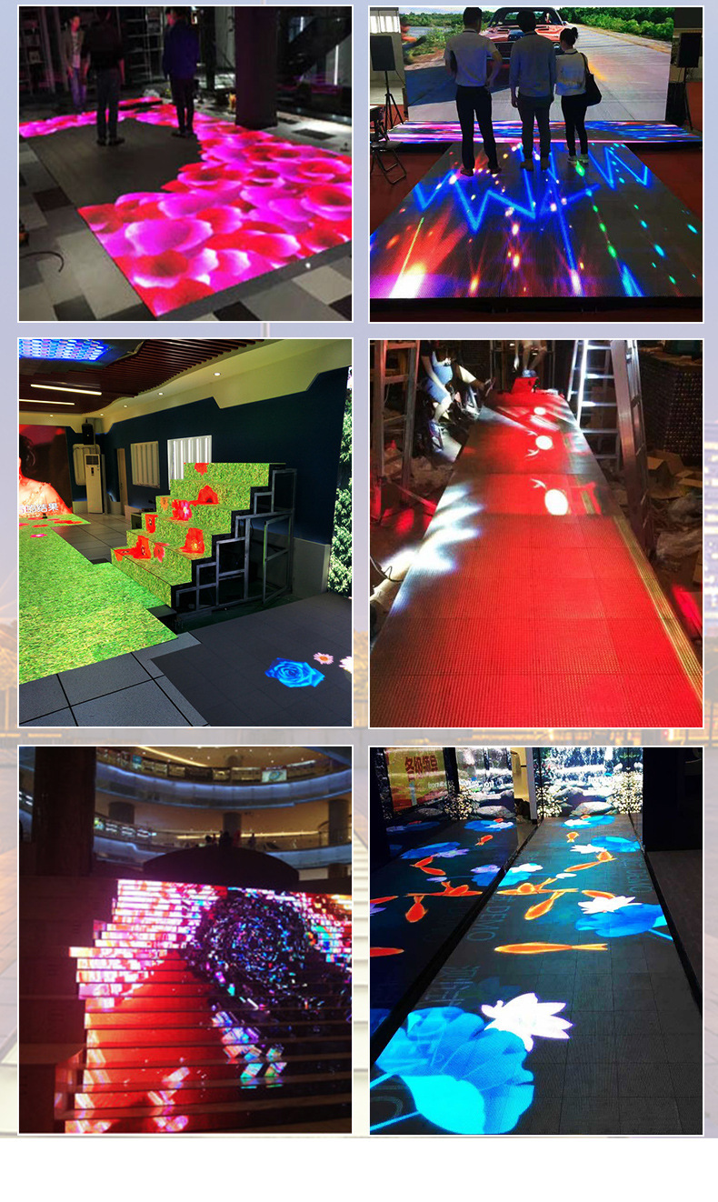 led地砖屏 人体互动感应舞台触摸屏防水防撞地砖显示屏