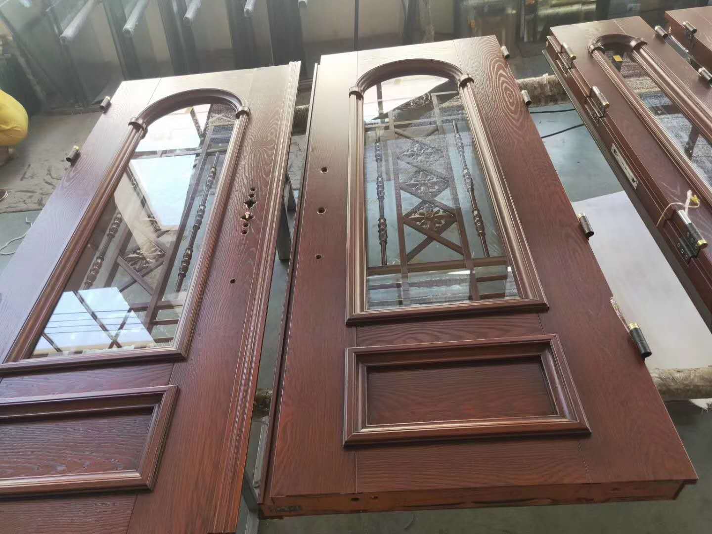 玻璃门别墅时尚进入门阳台玻璃门铝艺拼接工艺防盗门厂家私人特做