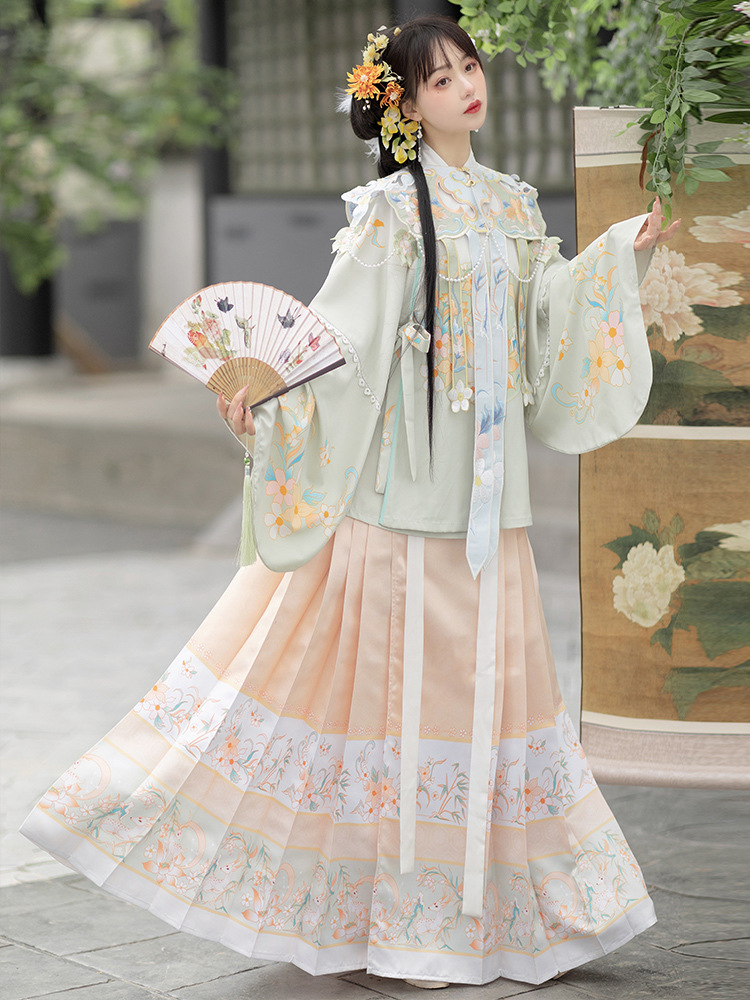 2023春夏新款仙气汉服女装明制云肩古装春季马面裙日常全套原创