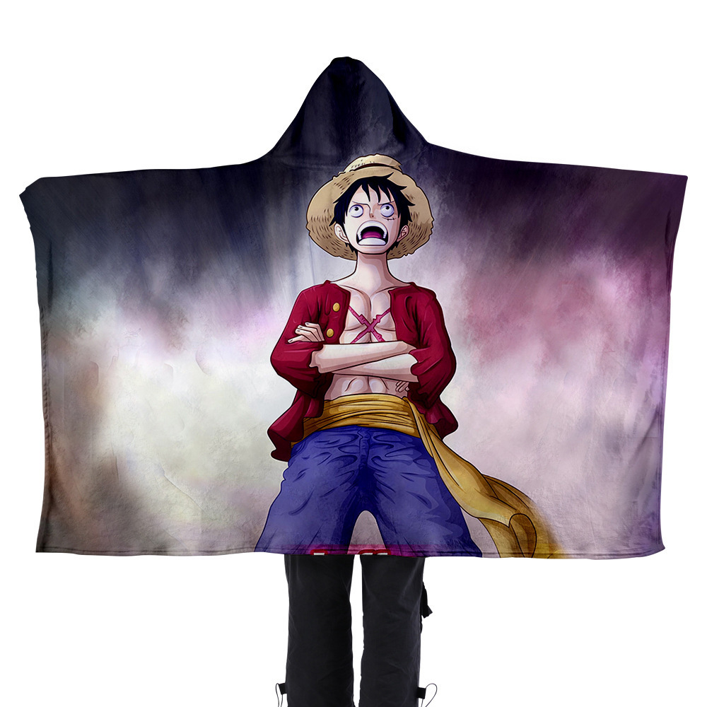 日漫海贼王系列披风斗篷 3d数码印花动漫周边毛毯cosplay动漫周边