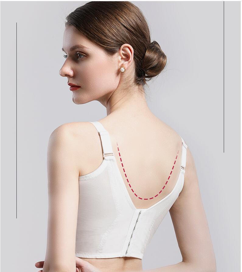 六排扣全罩杯大胸显小文胸高侧比收副乳调整型内衣无钢圈舒适胸罩