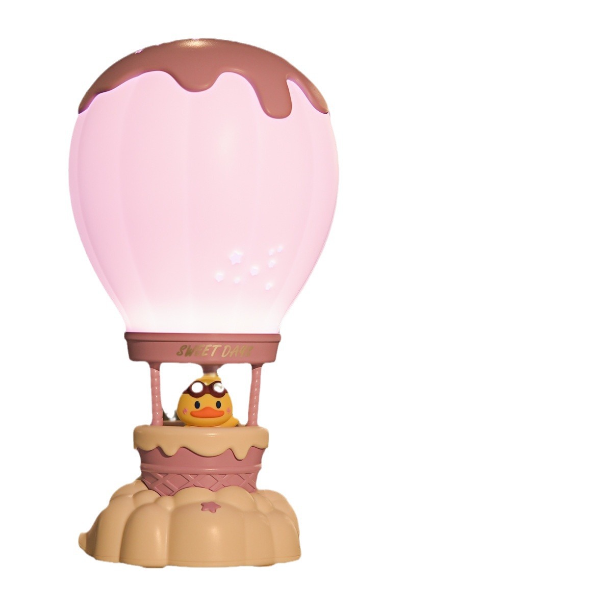 Cartoon Children Girl Heart Hot Air Balloon Led Creative Furniture Gift Decoration Ambience Light Handmade Cream Glue