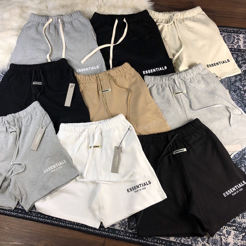 欧美高街 fog essentials反光刺绣毛圈短裤-阿里巴巴