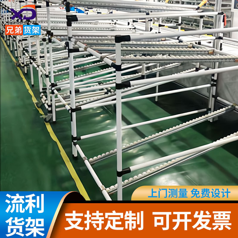 精益管流利式货架线棒滑轨式货架物料周转架物流分拣货架免费设计