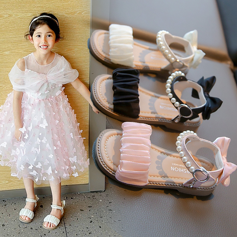 girls‘ shoes sandals 2024 summer new children‘s shoes baby crystal princess shoes soft bottom girls middle and big children