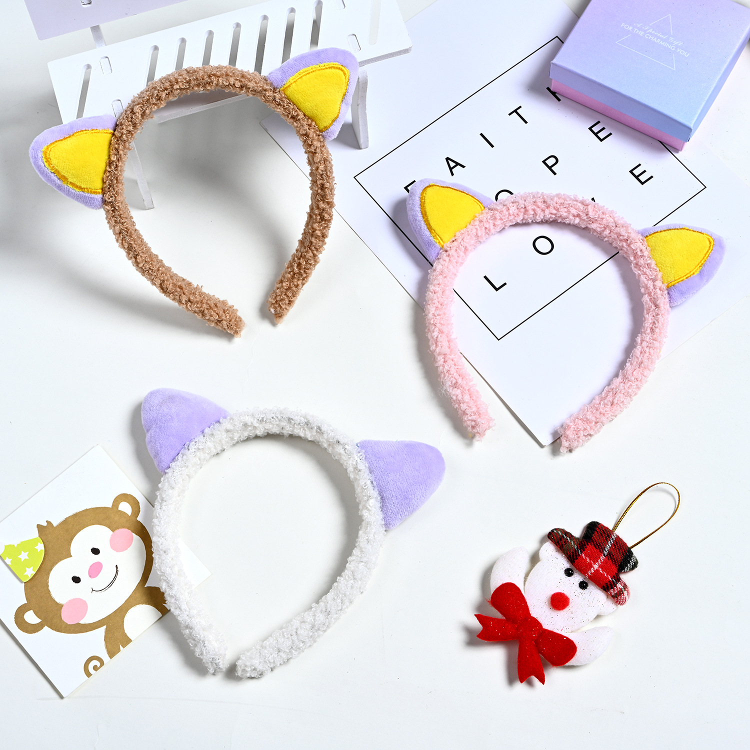 Creative Simple Korean Style Cute Fashion Cartoon Frog Eyes Headband Women's Face Washing Teddy Velvet Big Eyes Headband