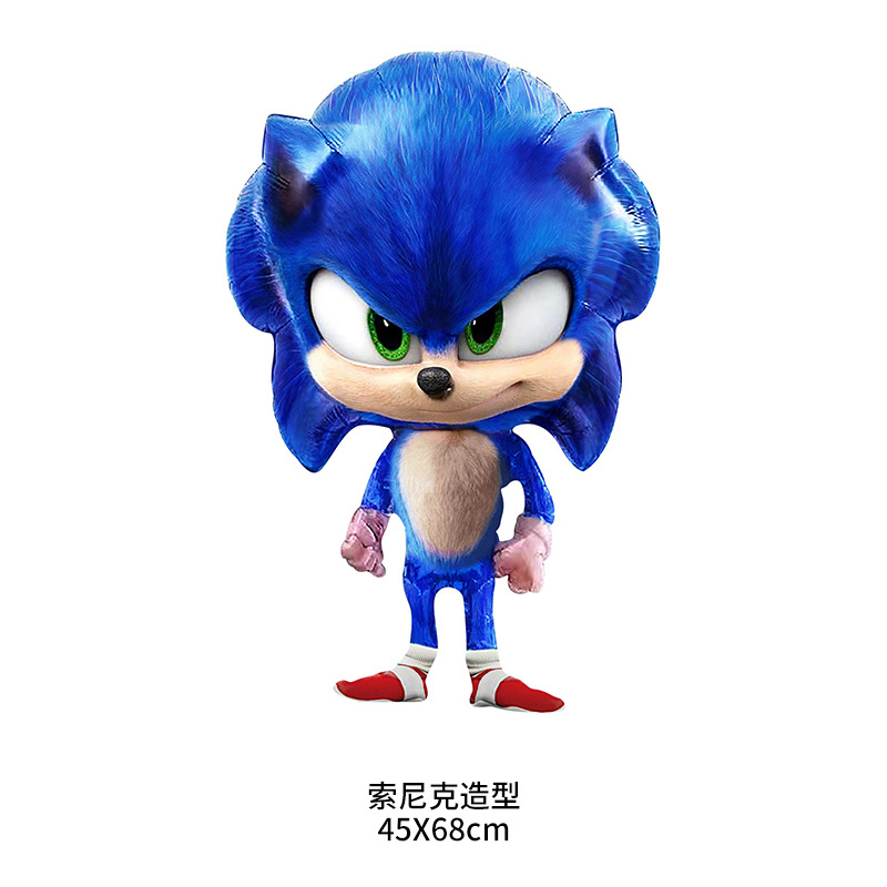 Amazon New Sonic Hedgehog Shape Sonic the Hedgehog Sonic Birthday Party Suit Aluminum Balloon