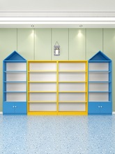 玩具店货架展示柜木质商场儿童乐园手工展示架图书绘本货柜展架
