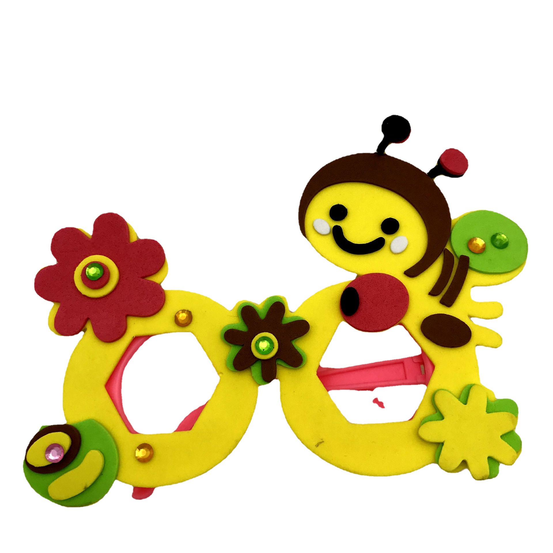 diy眼镜益智玩具eva眼镜手工眼镜带钻美劳材料包幼儿教具眼镜框