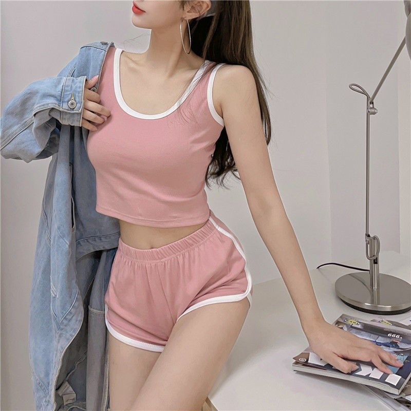 Running Outfit Women's Morning Running Gym Clothes Women's Exercise Summer Sportswear Suit Women's Thin Summer Suit