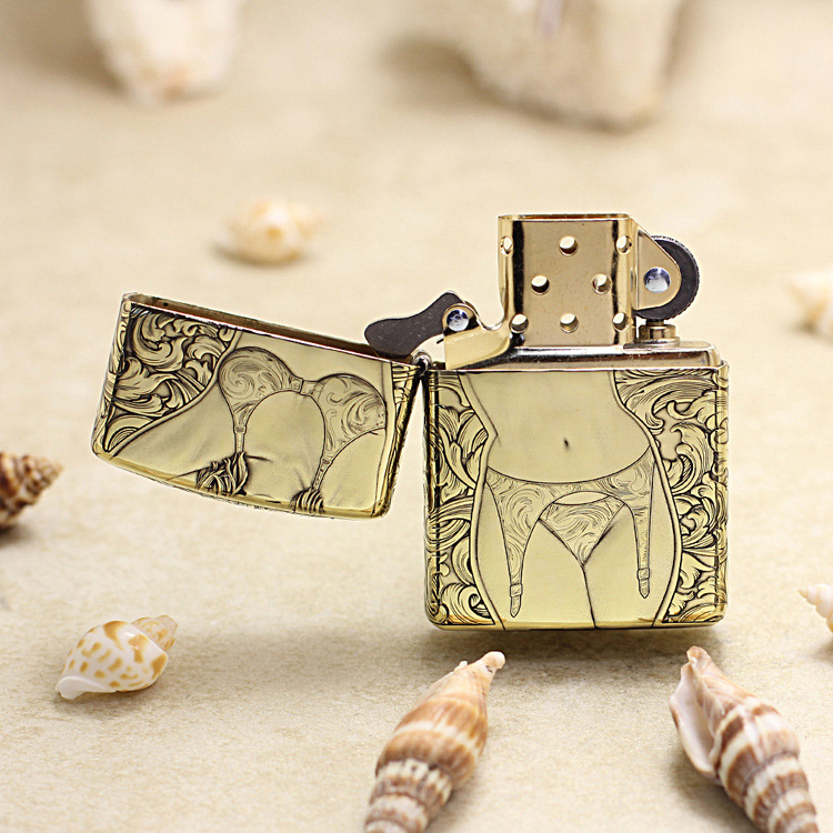 zippo打火机169蚊版唐草内衣女郎人物系列(竹盒)