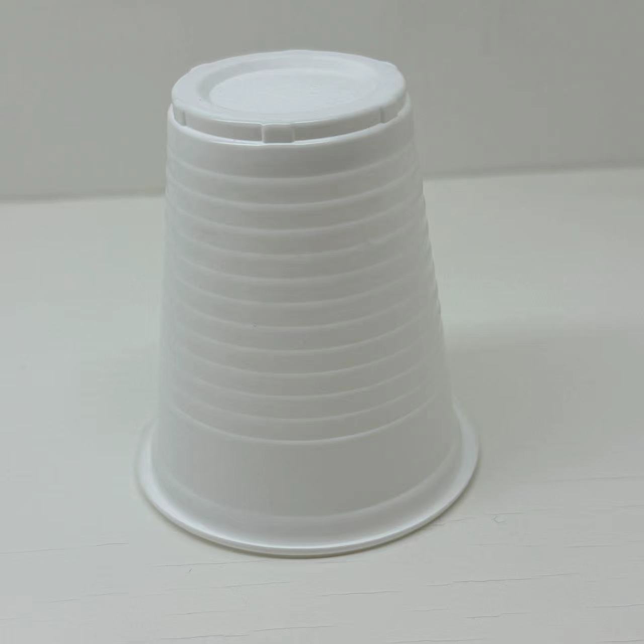 130ml 白色一次性pp材质圆纹小容量水杯塑料杯小酒杯