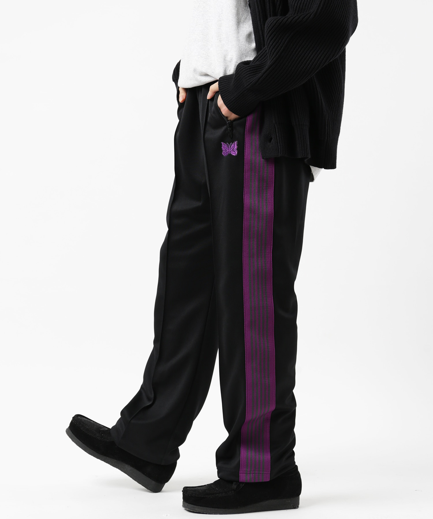 needles限定鸳鸯配色蝴蝶刺绣运动裤长裤 ins潮牌男女同款休闲裤