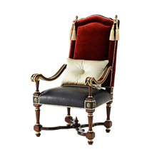 欧式新古典休闲椅英式亚历山大将军椅欧式复古沙发椅子老虎椅书椅