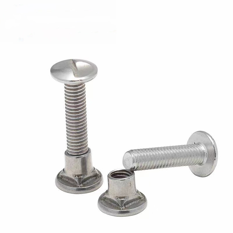 201不锈钢一字防盗螺丝s型护栏专用螺丝防盗螺母单向防拆卸螺丝m6