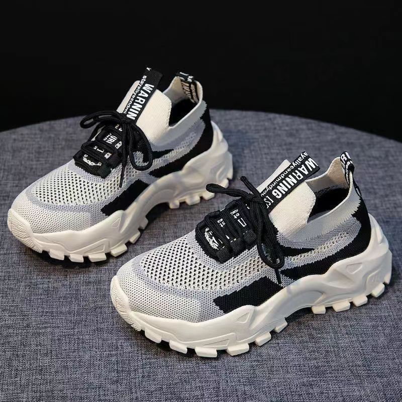 New Special Price Flying Woven Dad Shoes Women's 2023 Spring and Autumn Mesh Versatile Casual Platform Sports Running Shoes