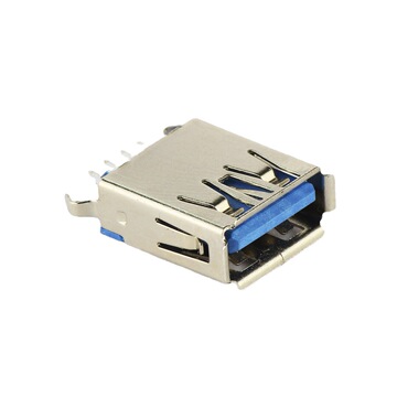 usb30母座usbaf180度立式直插铁壳弯脚usb母头usb30高速接口