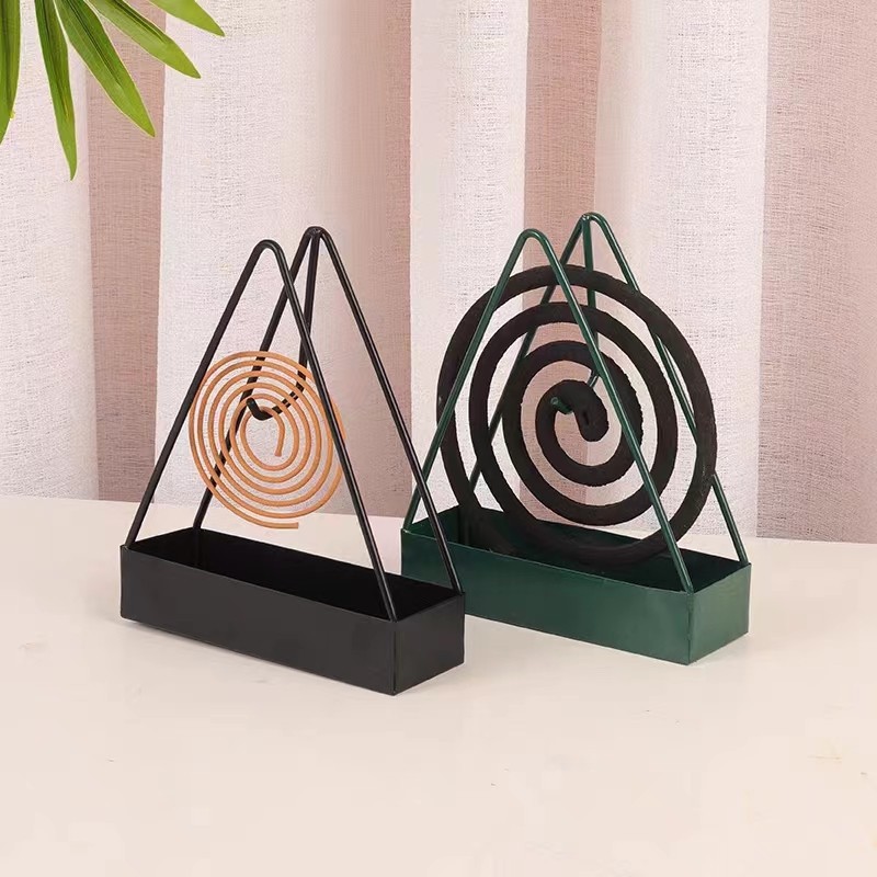 triangle mosquito-repellent incense holder mosquito-repellent incense tray creative sandalwood shelf iron aromatherapy gray tray mosquito-repellent incense tray box factory direct sales