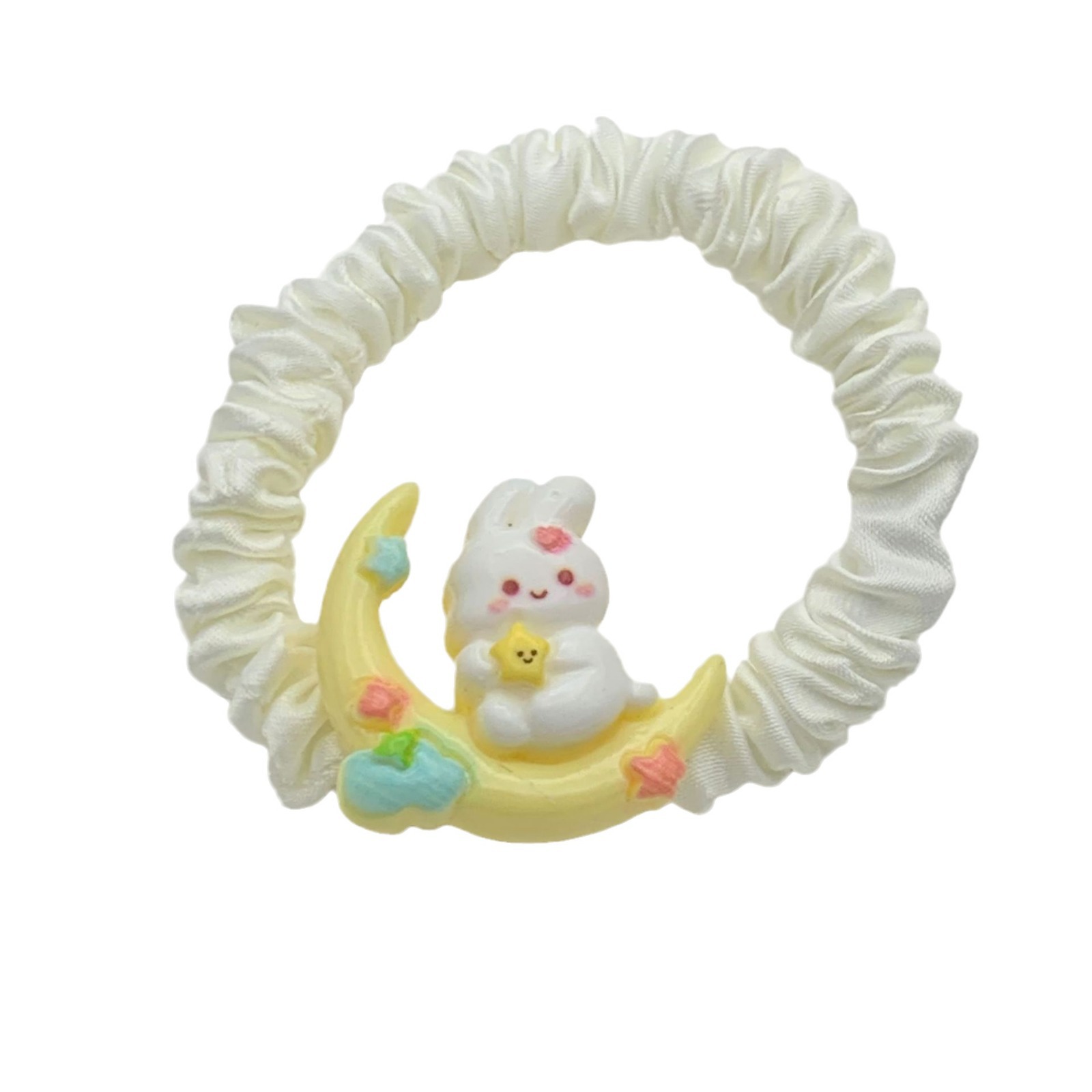 Delicate Moon Bunny Large Intestine Ring Ins Sweet Girl Hair Band Student Ponytail Rubber Band Hair Rope Does Not Hurt Hair Accessories