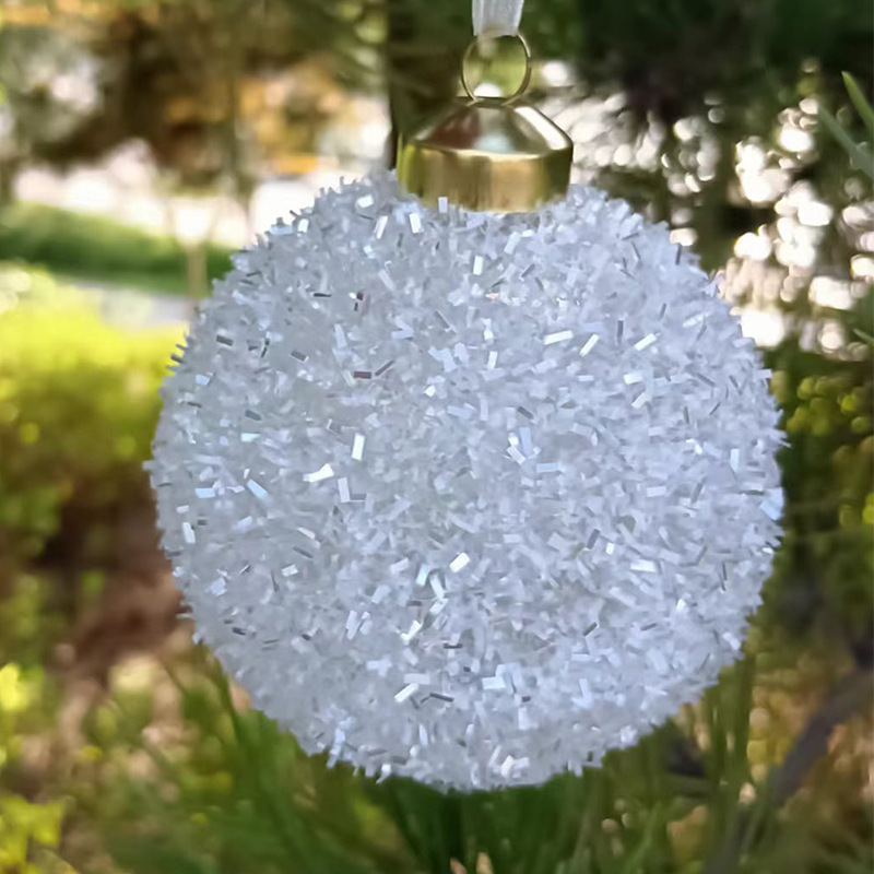 Factory Wholesale Christmas Glass Ball Pendant Flashing Sequins Glass Ball Shopping Mall Festival Event Decorations