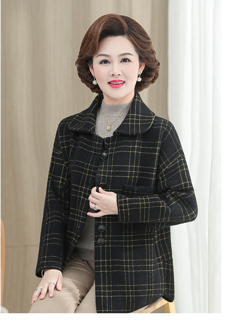 妈妈装春秋厚款外套洋气长袖上衣50岁中老年女秋装中长款开衫外搭