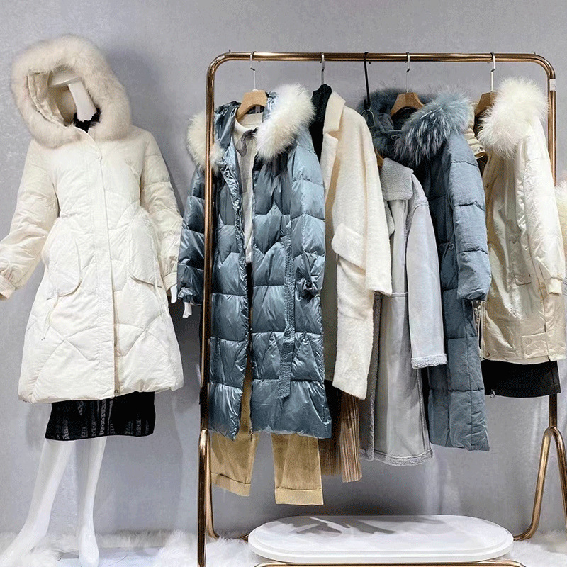 杭州四季青品牌专柜撤柜女装谷邦真情告白羽绒服尾货批发直播货源