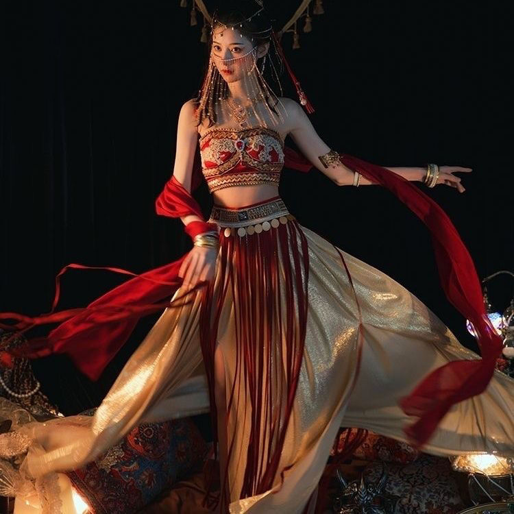 西双版纳网红旅拍敦煌飞天异域西域舞姬公主古风摄影拍照写真服装