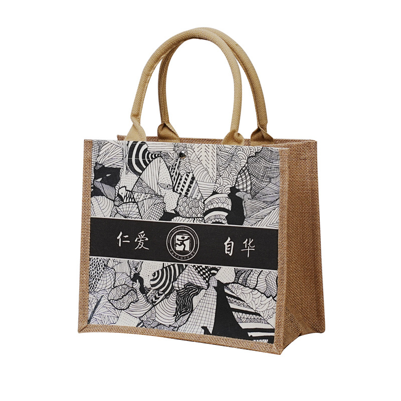 Sack Custom Logo Linen Handbag Shopping Bag Linen Bag MUJI Jute Bag Custom