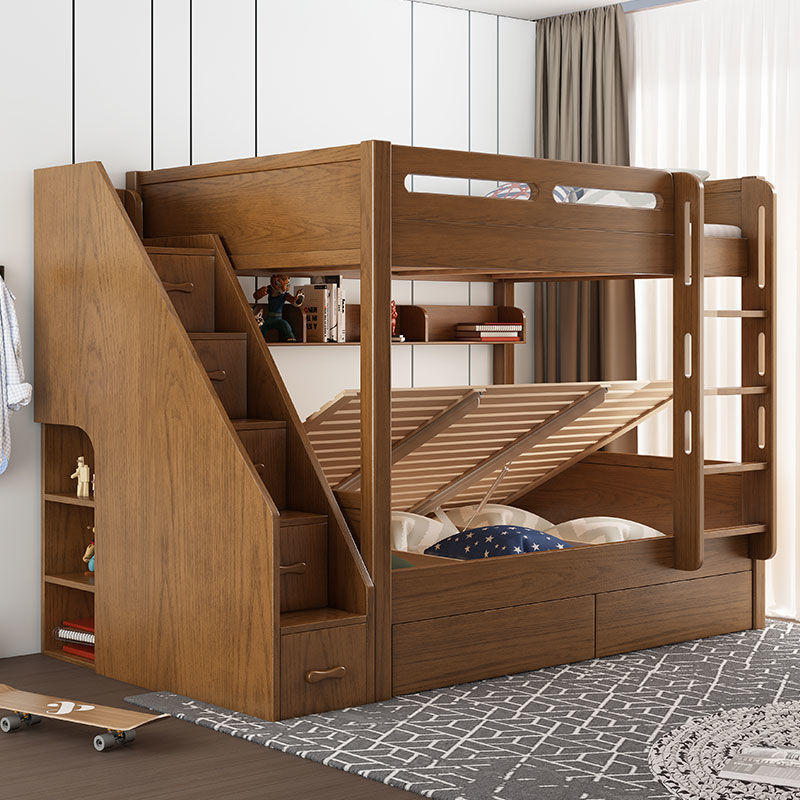 高低床全实木上下床双层床实木床上下铺床成人家用大人子母床实木