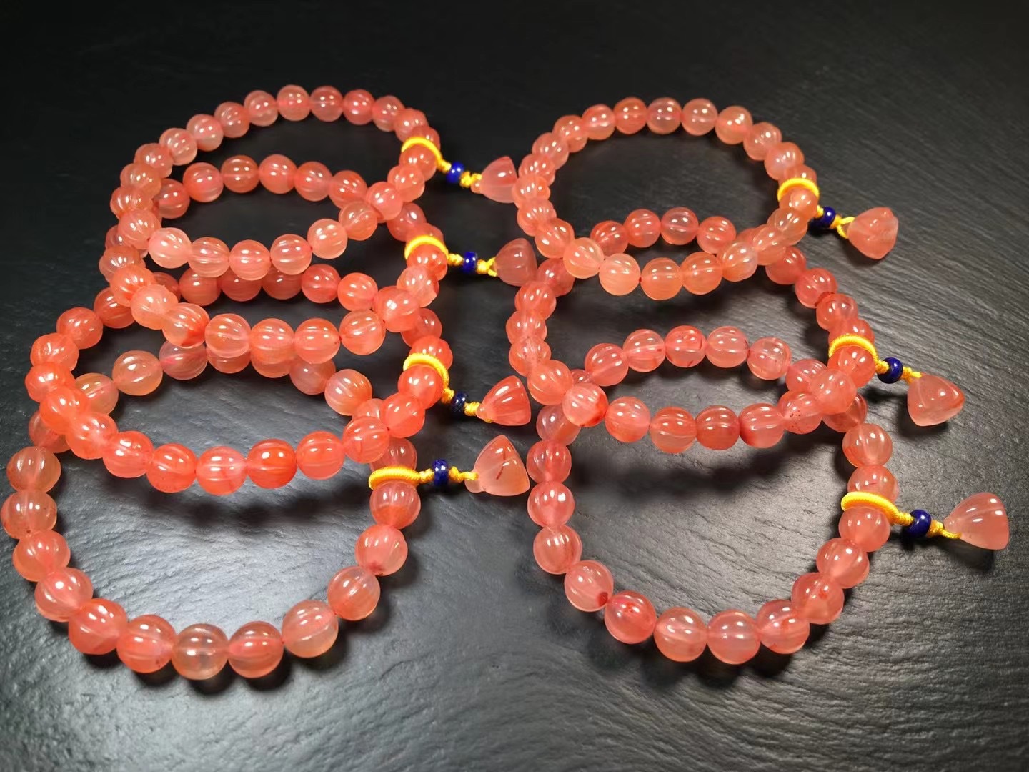 可塘川料南红玛瑙樱桃红单圈简约女款手链莲蓬 跑量款 厂家直销