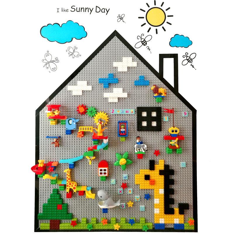 拼装儿童兼容乐高积木槽玩具收纳桶盒子整理箱子柜墙面家用壁挂式