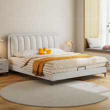 科技布床儿童床1.2米单人床现代简约1.35小户型1.5米储物软包皮床