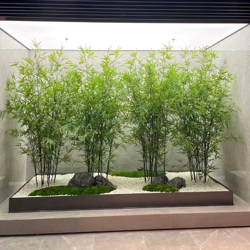 细水竹竹子毛竹装饰隔断客厅屏风装饰橱窗玄关假竹子造景盆栽