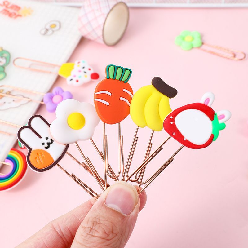 Creative Cartoon Clip Wholesale Cute Bookmarks Metal Paper Clip Student Gift Rose Gold Shaped Paper Clip