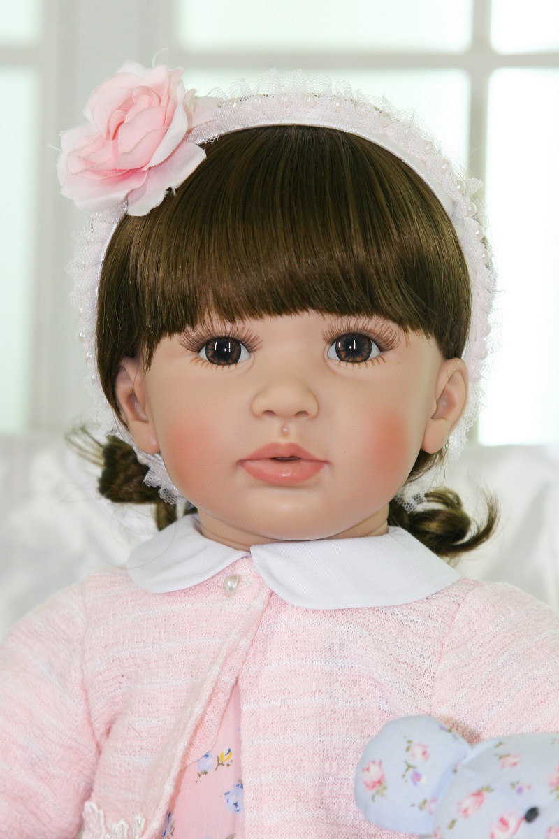 60厘米重生长发公主学步娃娃硅胶婴儿玩具 跨境通wish爆款