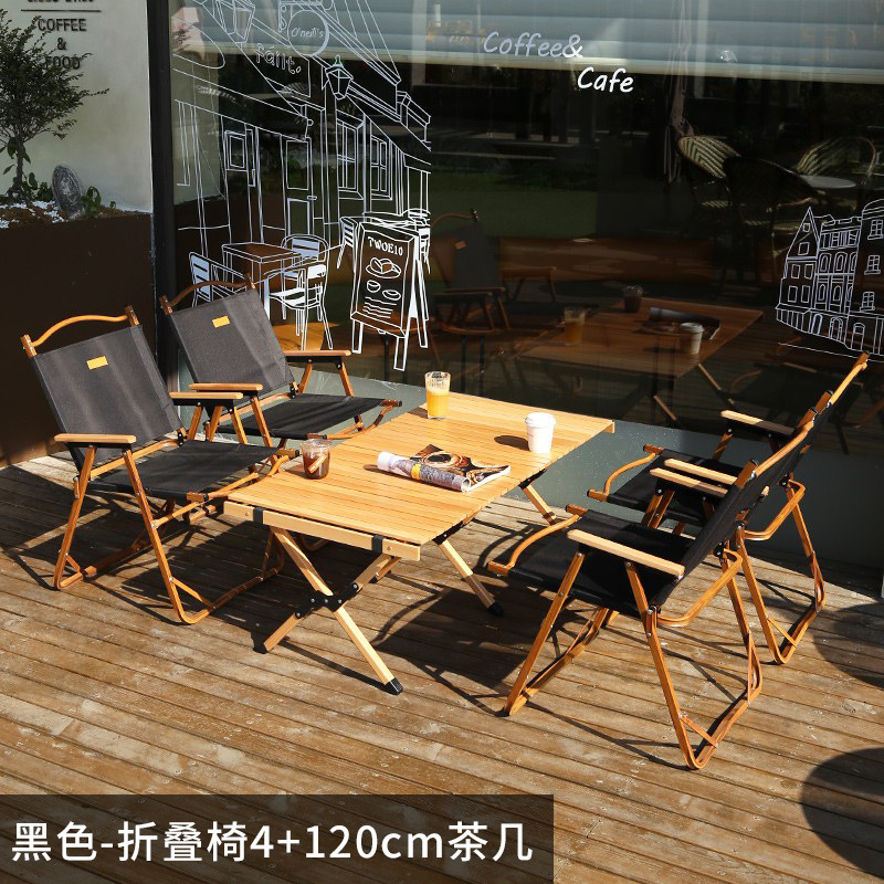 Outdoor Camping Table and Chair Foldable Leisure Table and Chair Combination Egg Roll Table Coffee Shop Outdoor Table and Chair Outdoor Sun Protection