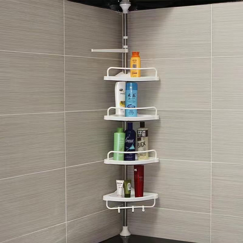 Direct Supply Floor-Standing Bathroom Corner Bracket Bathroom Storage Rack Plastic Punch-Free Wash Tableware Storage 0819